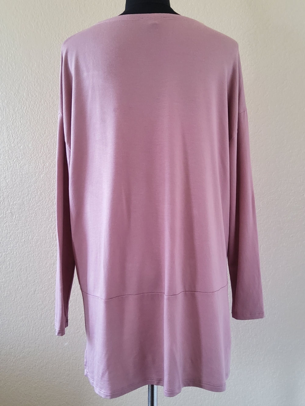 Eileen Fisher Fine Jersey Crew Neck Long Sleeve Tunic Top in Blush Pink, Size XL - Picture 4 of 8